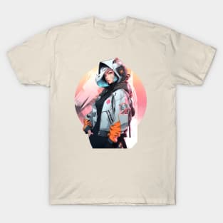 Woman and Cyberpunk Style T-Shirt